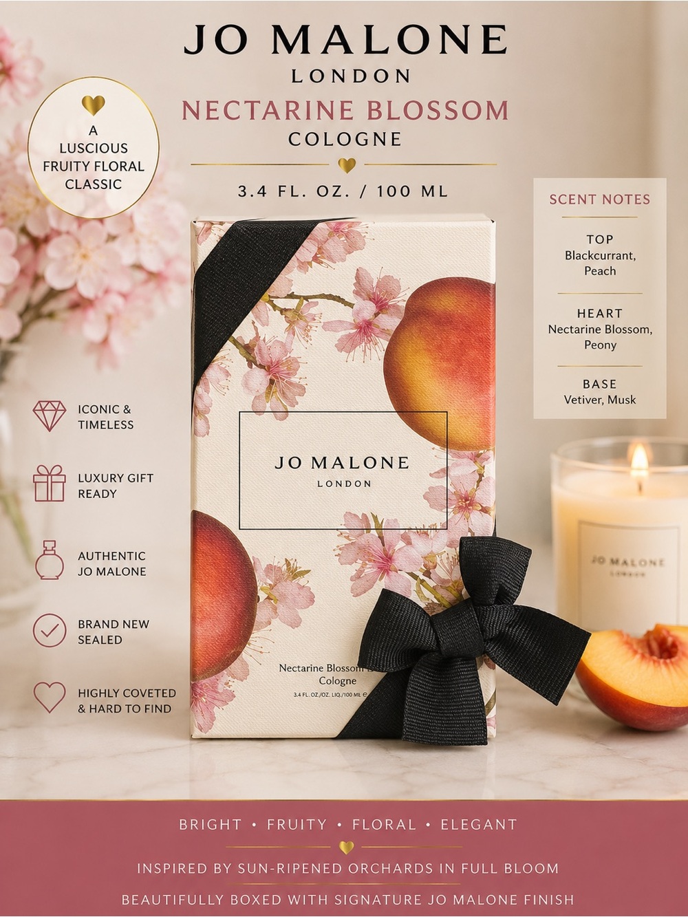 Jo Malone London Nectarine Blossom & Honey 100ml NEW SEALED $185